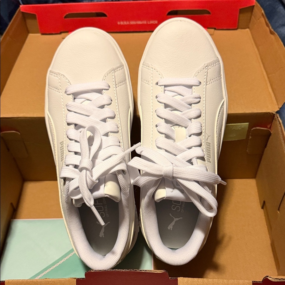 Puma Classic White Lace-Up Sneakers